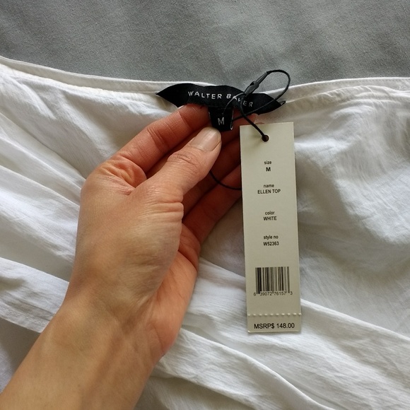 NWT Walter Baker one-shoulder self-tie blouse - Picture 4 of 6